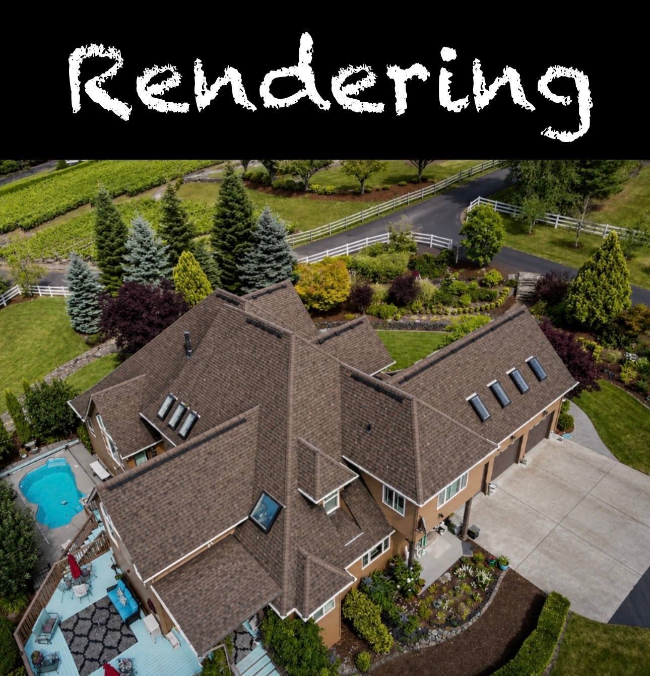 A rendering file as delivered to a customer, with the word Rendering marked across the top